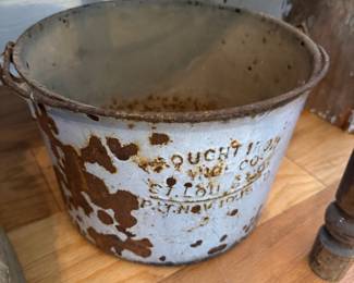 Wrought Iron Range Co St Louis enamel pail