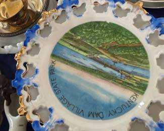 Kentucky Dam Village State Park reticulated souvenir plate