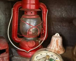 Red kerosene barn lantern