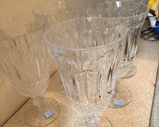 Set of cut crystal water goblets