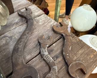 Antique forged iron wrenches
