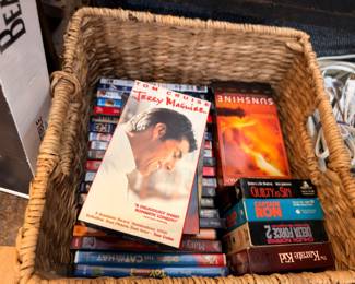 Basket of VHS movies