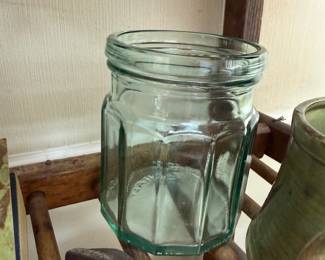 Antique paneled glass jar