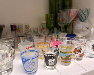 Collection of souvenir shot glasses