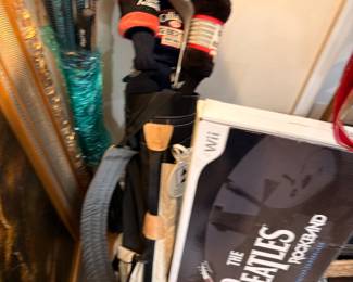Golf bag with clubs and Callaway headcover