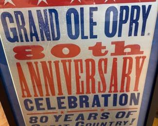 Framed Grand Ole Opry 80th Anniversary 2005 poster