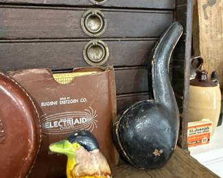Large carved wood pipe with Eugene Dietzgen Electriaid charts