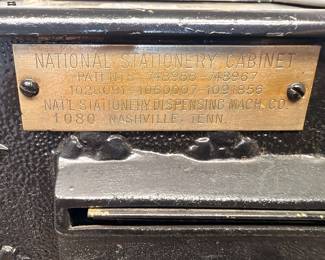 National Stationery Cabinet Nashville maker's plate detail