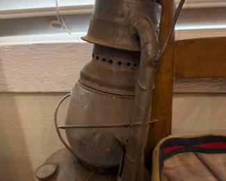 Antique tin kerosene barn lantern