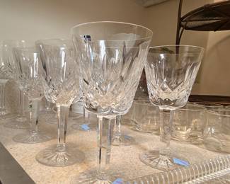Cut crystal stemware wine glasses and tumblers