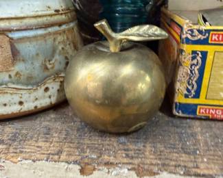 Solid brass apple paperweight
