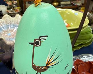Hand painted roadrunner gourd bell