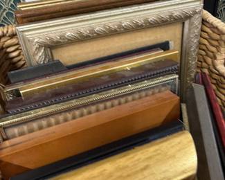 Basket lot of assorted picture frames