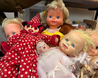 Group of vintage vinyl baby dolls