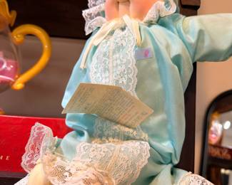 Cabbage Patch Kids doll in blue lace gown