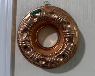Vintage copper ring mold wall hanging