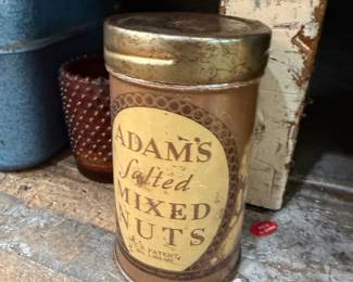 Adam's Salted Mixed Nuts advertising tin