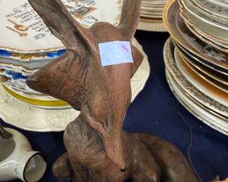 Large seated fox figurine