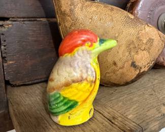 Vintage hand painted ceramic kingfisher figurine