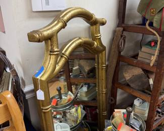 Gilt faux bamboo etagere shelf