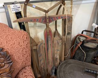 Antique wooden runner sled