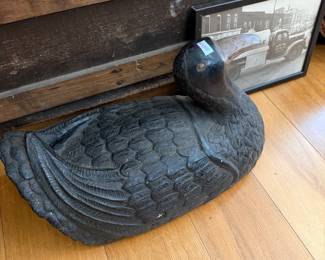 Carved wood duck decoy