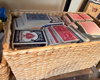 Basket of Bicycle playing card decks