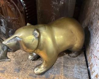 Solid brass bear figurine