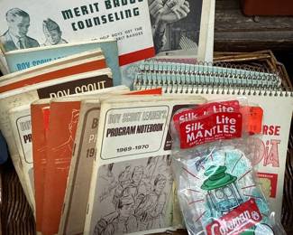 Boy Scout leader manuals and Coleman lantern mantles