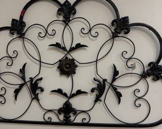 Wrought iron scrollwork headboard or wall panel