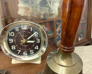 Westclox Baby Ben alarm clock and brass bell