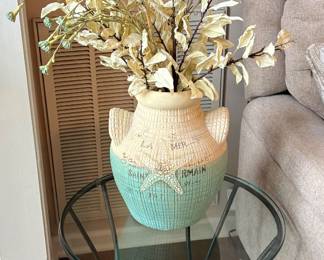 Accent table & beach theme vase