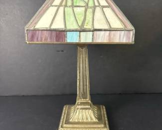 145 stainedglassstylevotivecandletable