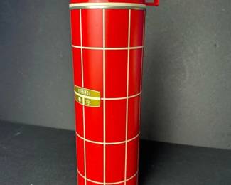 007 vintagelargethermosredplaidbottle