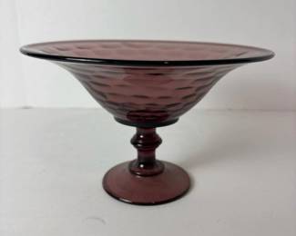 077 purplepressedglasscompotebowlwithp
