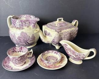 070 assortedenglishtransferwareteapotcre