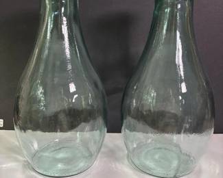 238 pairofhandblowngreenglassbottles
