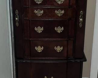 Dark Wood Standing Jewelry Armoire