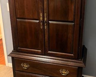 Thomasville Cherry Armoire with Upper Cabinet and 2Drawer Base