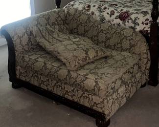 DamaskUpholstered Chaise Lounge