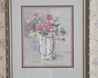 Floral Watercolor Still Life Signed by Jodi Jensen