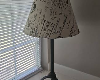 French Script Print Table Lamp