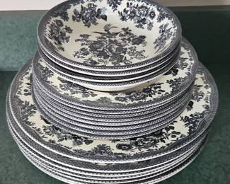 Asiatic Pheasant Black Transferware Set