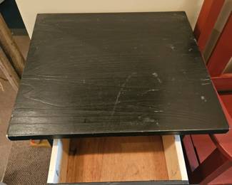 Black painted nightstand with drawer and shelf second image