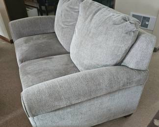 Grey Upholstered Loveseat second image