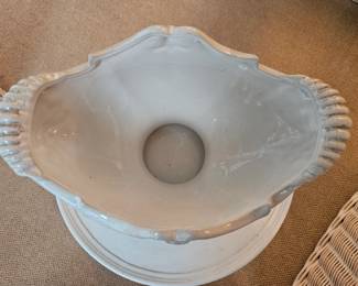 White Faience Footed Centerpiece Bowl second image