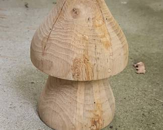 Handcarved wooden mushroom