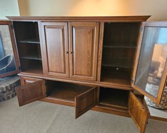 Large Oak Entertainment Center second image