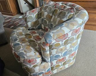 Upholstered Swivel Barrel Chair second image