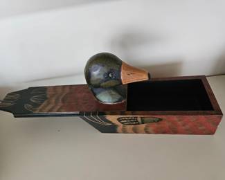 Handpainted wooden duck decoy trinket boxes second image